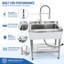 Robinet d'évier autoportant 31 po, grande cuve à lavage simple, acier inoxydable