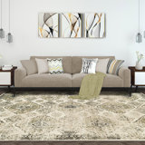 Madruga Mayfair Distressed Moroccan Diamond Medallion Area Rug