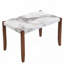 Rectangular Faux Marble Dining Table with Solid Wood Legs (46.5")