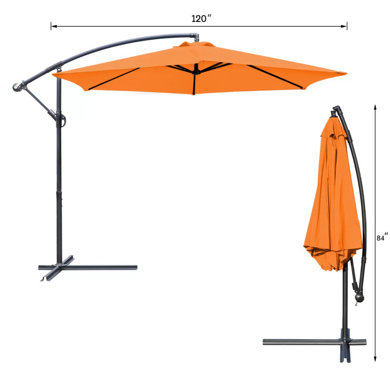Parasol en porte-à-faux 10 pi Stuart, Orange