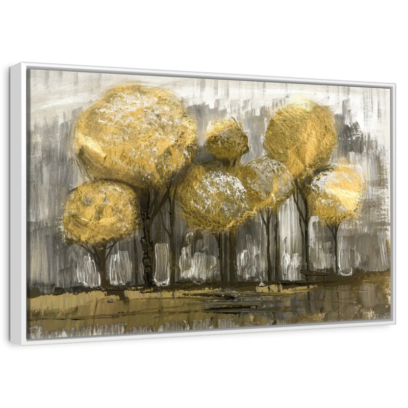 Abstract Tree, 19" X 13", Floating Frame White
