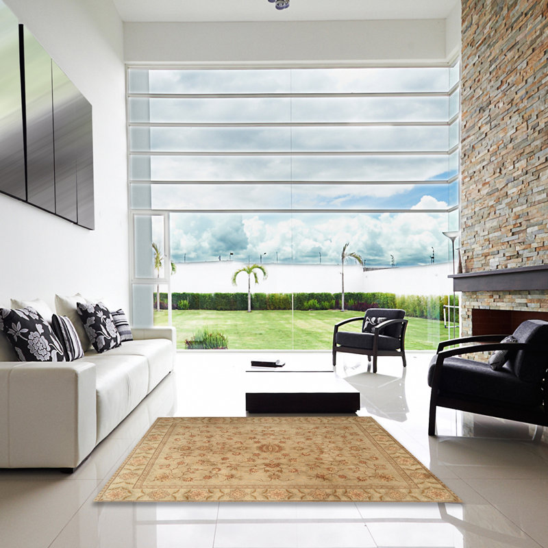 Tapis décoratif olive de style oriental Chaya, Carré 4 pi