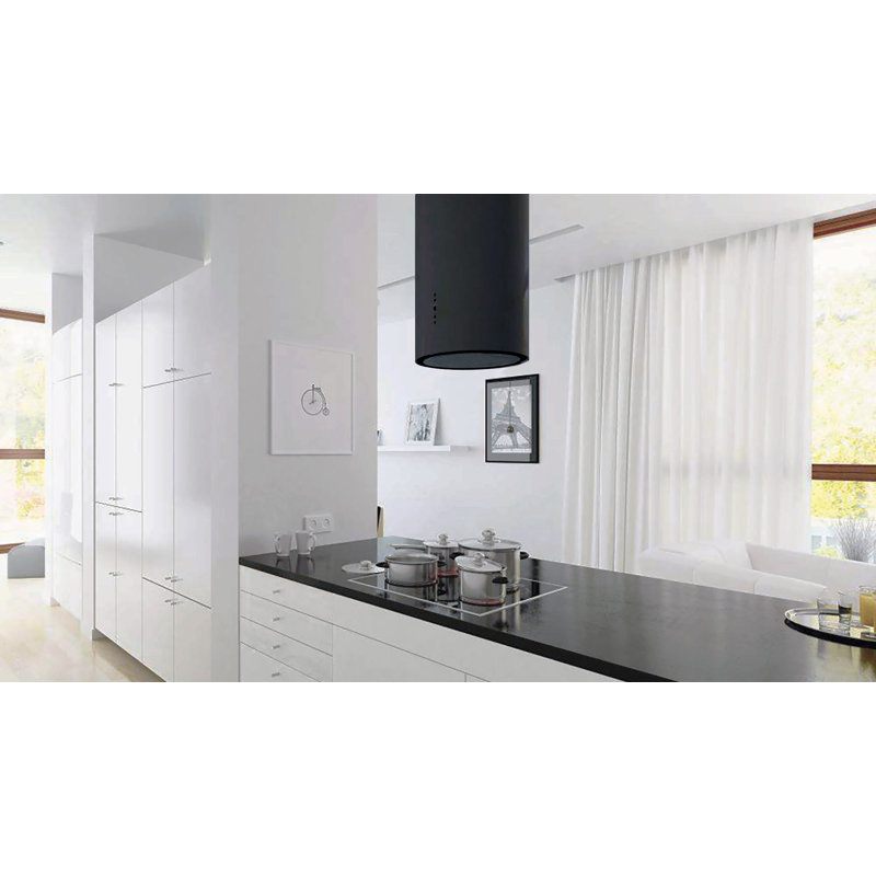 Designer Cylinder Island Hood, Black