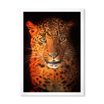 Portrait de léopard - peinture sur toile