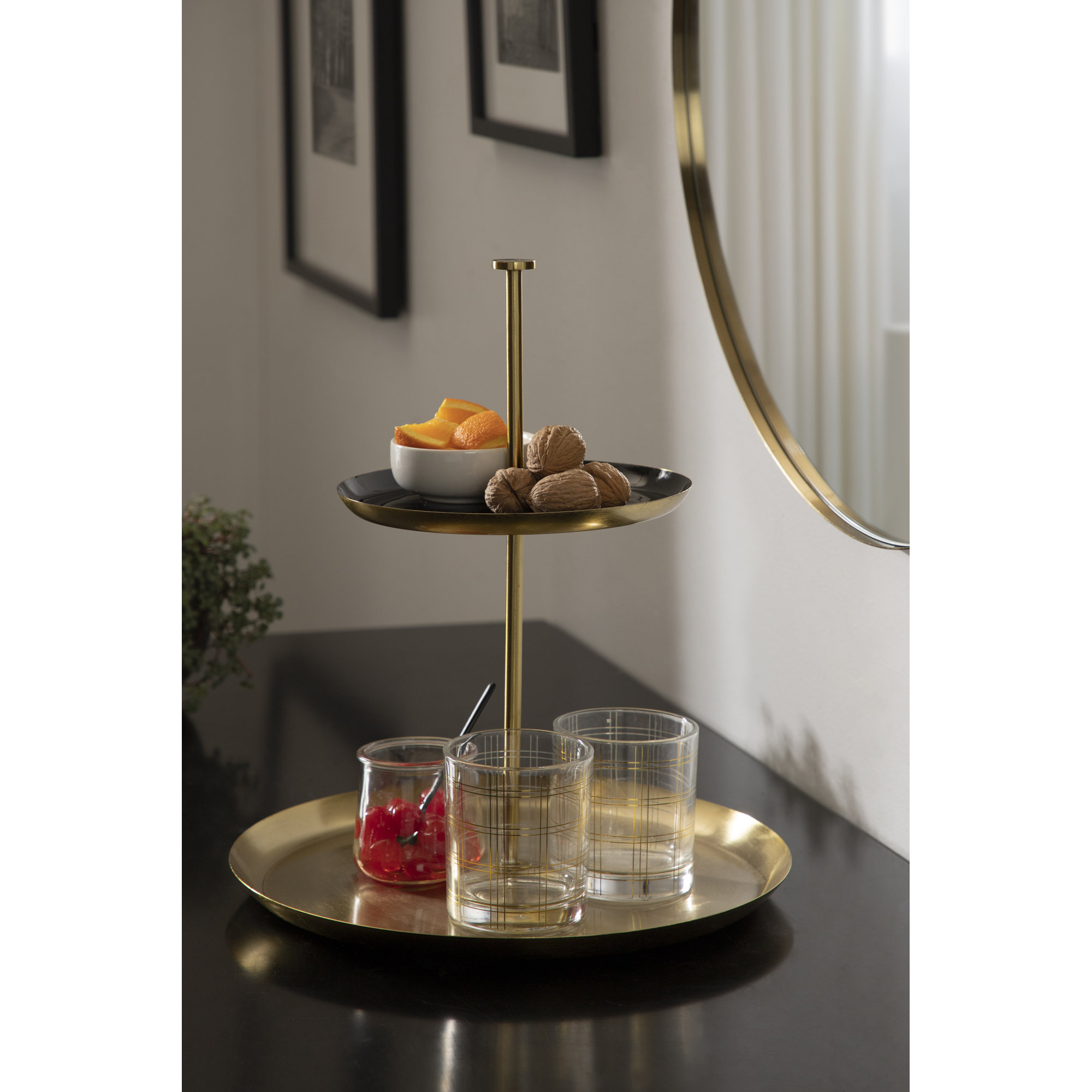 Metal Tray - Set of 1, Black