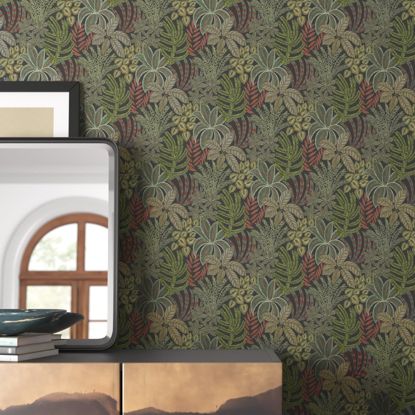 Ackland Floral Wallpaper, Black