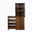 Armoire de rangement H 70,87 po, étagère de rangement coulissante multi-fonctions à 4 niveaux et 2 portes en verre, grande bibliothèque moderne en bois pour le bureau à domicile-1011049015
