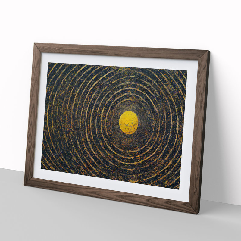 Abstract Sunset Sun Vol.6 - Framed Print, 46cm H x 64cm W x 2cm D, Walnut Framed