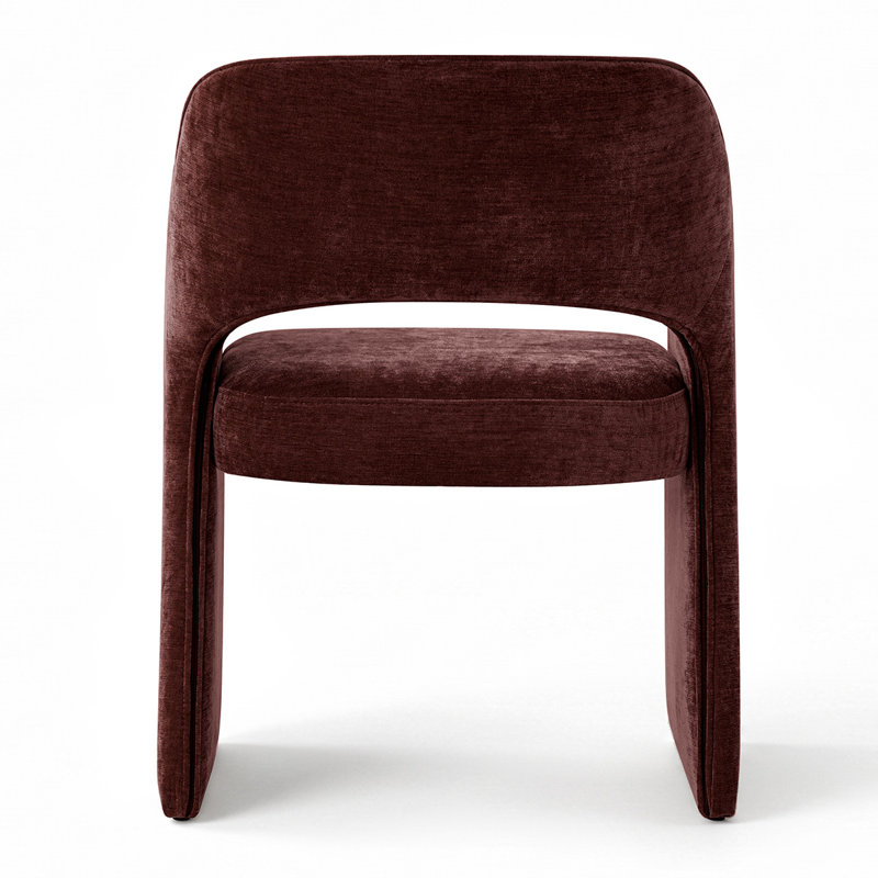 Fauteuil rembourré en chenille, Vin
