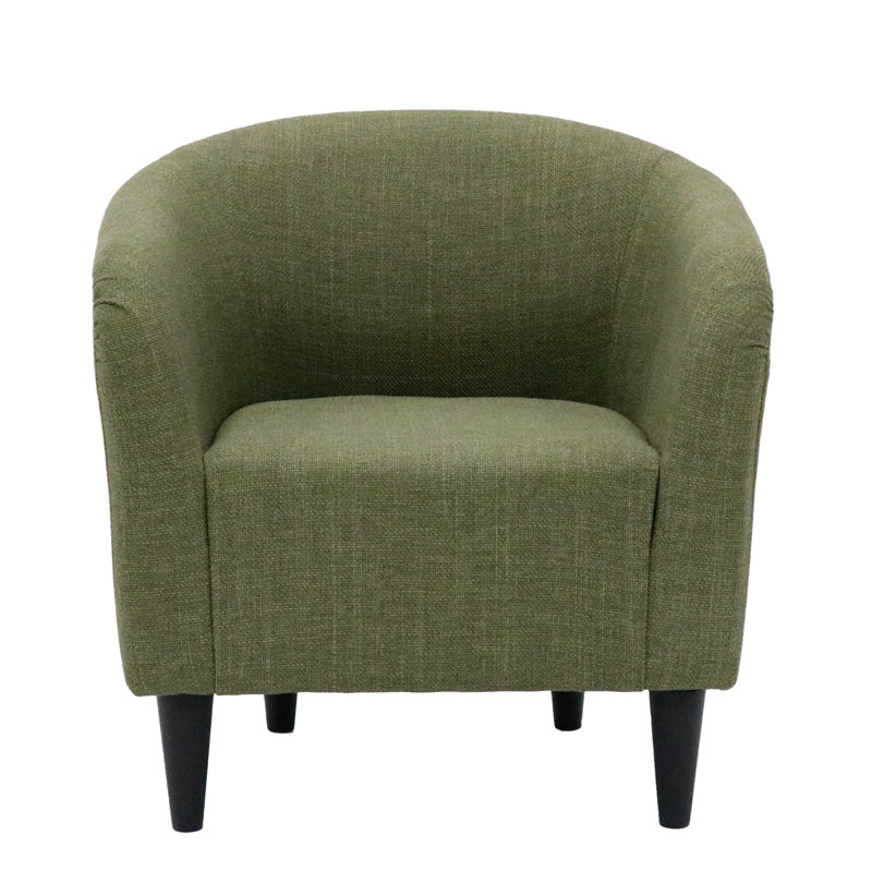Fauteuil demi-tonneau de 29,50 po de largeur, Mélange de polyester vert