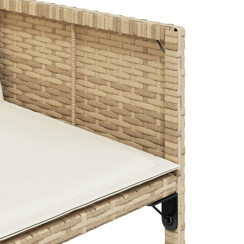 Hokku Designs Patio Dining Set With Cushions Poly Rattan, Beige, Beige, 4