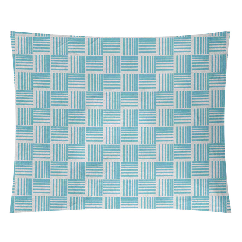 Jaya Machine Tapestry - Rod Included, 68" H x 80" W, Teal/Gray