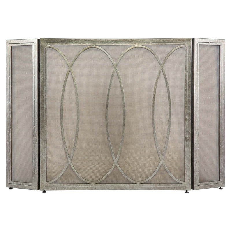 Pare-étincelles 3 panneaux Parisian, Argent royal