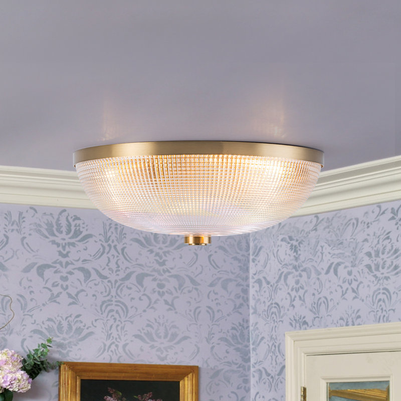 Plafonnier encastré en verre 3 lumières