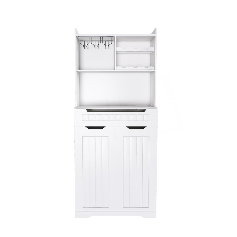 Buffet avec huche, buffet de cuisine moderne avec 2 tiroirs et portes de grange