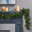  Guirlande 9 pi Pinecone, manteau de Noël artificiel et décoration d'escalier avec guirlandes lumineuses, ensemble de 2, vert