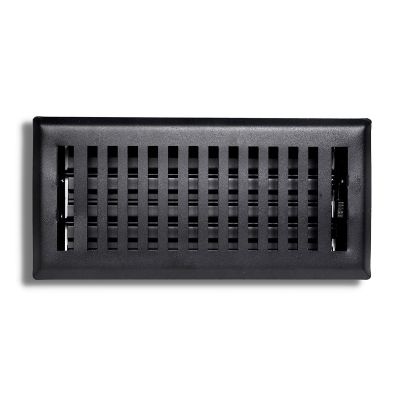 Registre de plancher en acier 4 po x 10 po, Noir, L 10 po x l 4 po x H 2 po