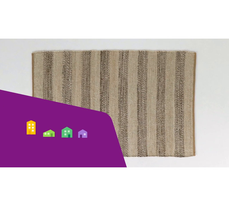 Maui Handmade Natural Jute & Cotton 5' x 8' Striped Area Rug