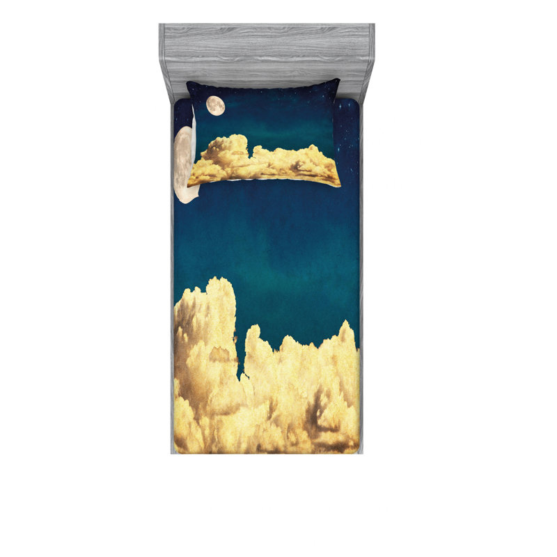 Ensemble de draps Fantasy Sky Stars, Ensemble de draps pour lit simple avec drap-housse