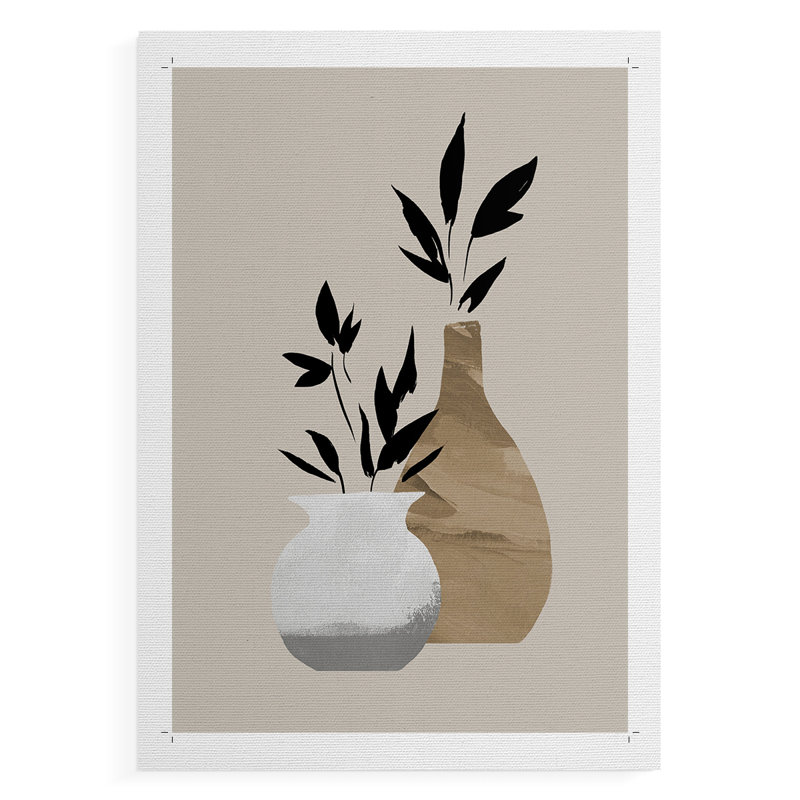 Simple Bud Vases I -Canvas Print Only - NOT FRAMED