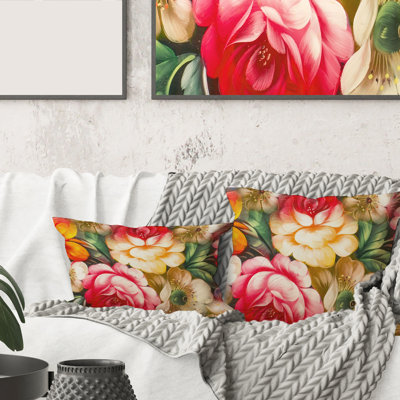 Housse et insert de coussin carré Fleurs