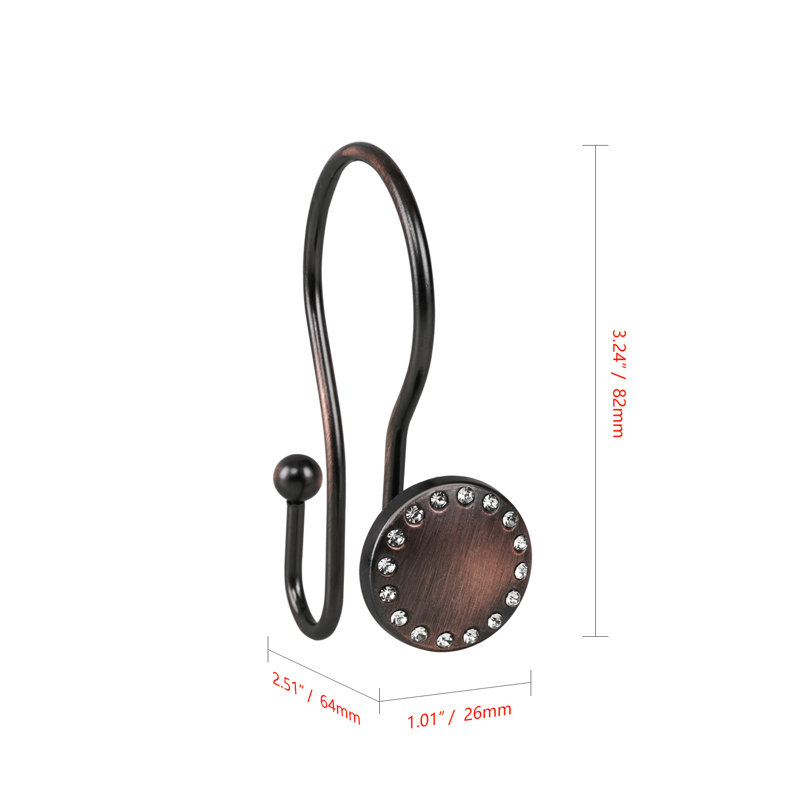 Zinc Shower Curtain Hook, Bronze
