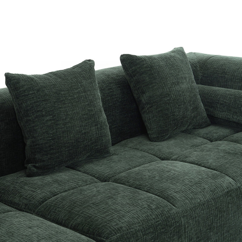 Canapé modulaire avec agencements flexibles et mousse haute densité pour un confort et une esthétique moderne, Vert