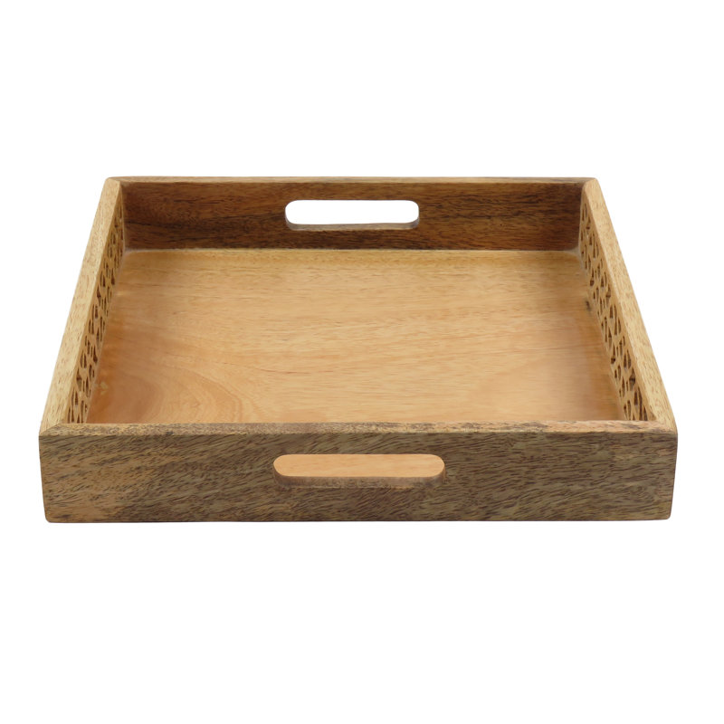 Plateau de service rectangulaire en bois Millwood Pines