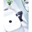 Robinet pour salle de bain à poignée simple avec bec cascade en noir mat, fabriqué en acier inoxydable pour une apparence élégante et à poignée, en lavabo noir-125036449