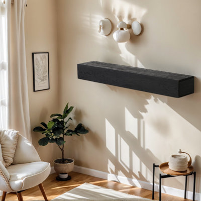 Tablette de cheminée 60 po en cèdre massif pour décoration intérieure