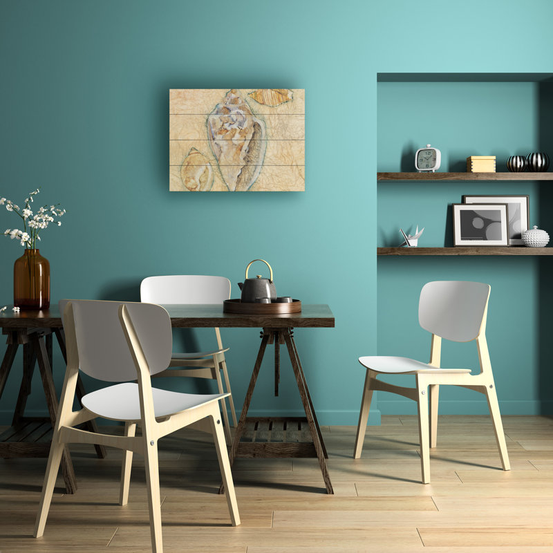 Art de lattes en bois Cheri Blum Shells IV, H 12 po x l 16 po