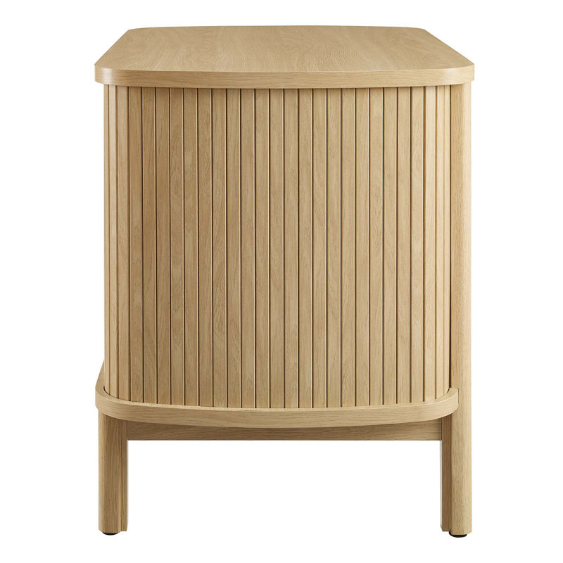 Cadence Oak Fluted Open Shelf Nightstand