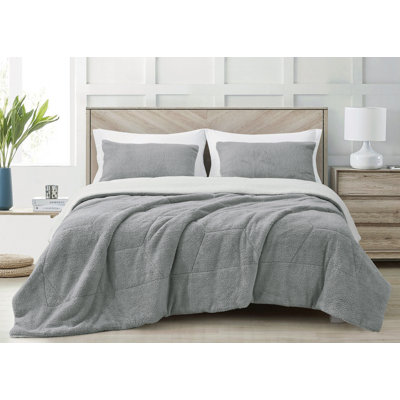 Double Sided Sherpa Reversible Comforter Set