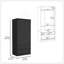 Armoire, garde-robe avec deux tiroirs, tringle, noir-2020440214