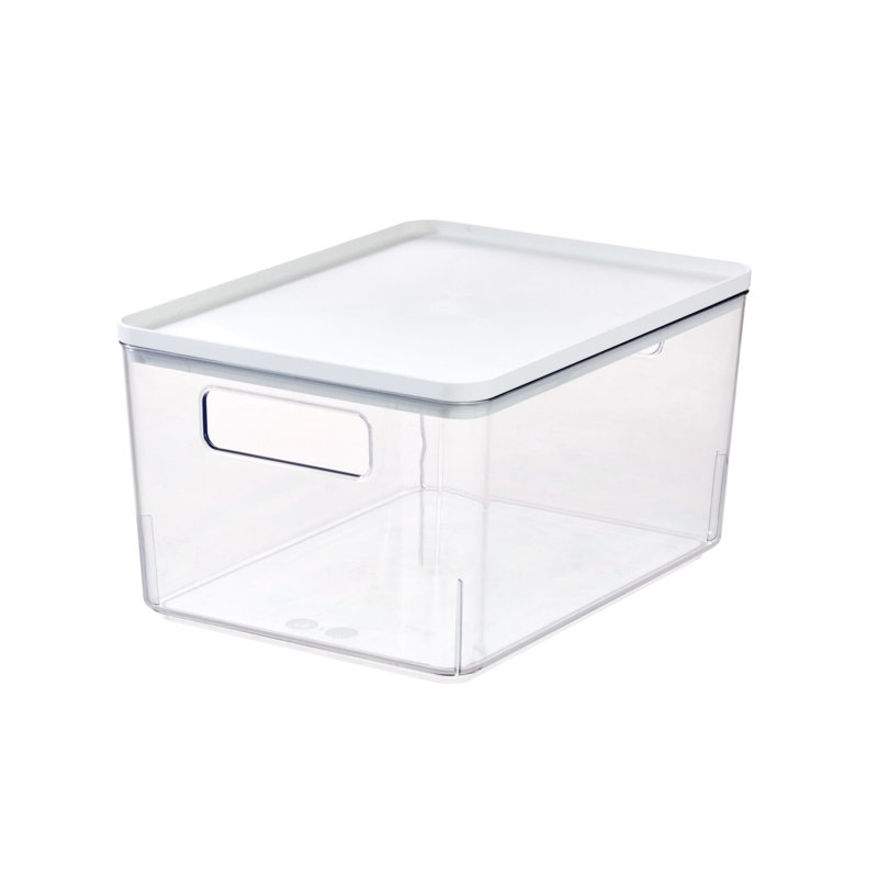 Rosanna Pansino x iDesign Recycled Plastic Kitchen Storage Bin with Lid, Clear/Marshmallow