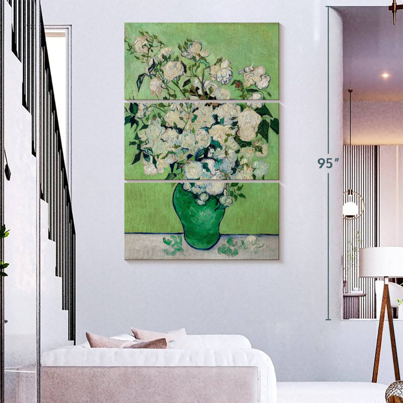Harnek un vase de roses, H 65 po x l 42 po
