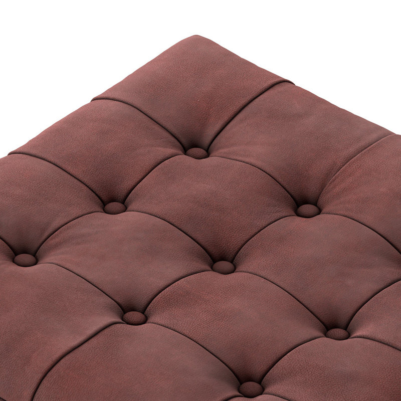 Halston Ottoman-Dulane Moss, Nubuck Burgundy