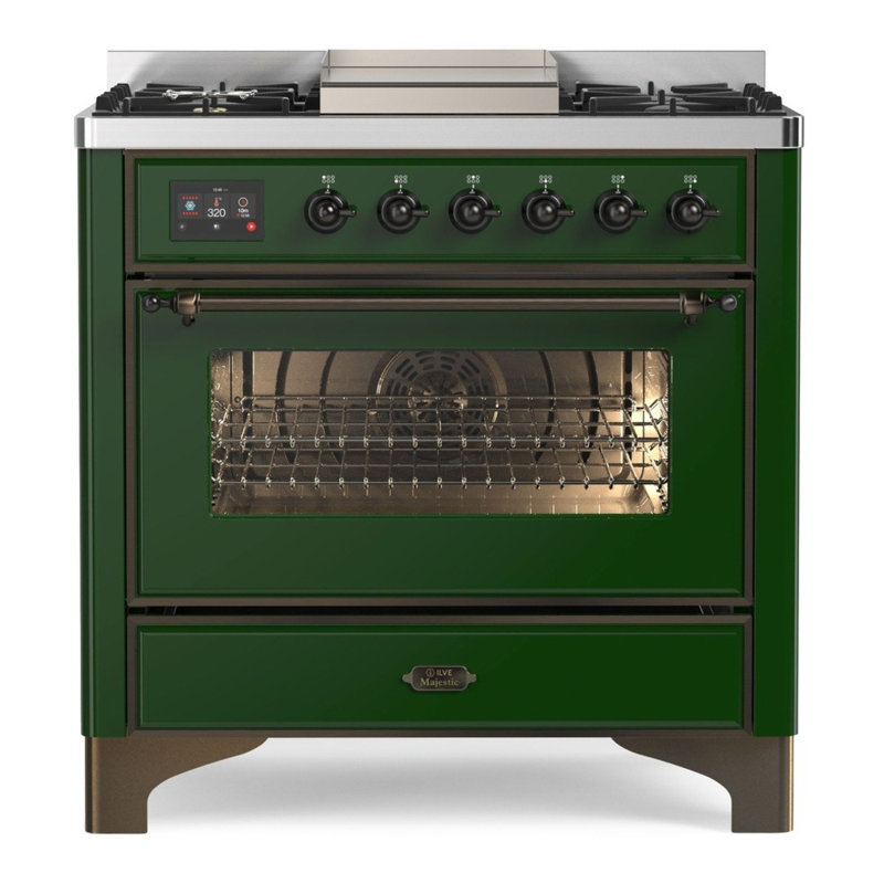 Majestic II Series 36" 3.5 cu ft. Freestanding Dual Fuel Range, Liquid Propane, Stainless Steel/Copper