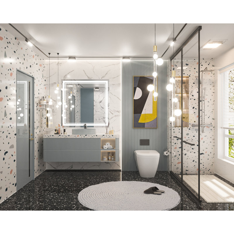 Adorna Frameless LED Lighted Bathroom / Vanity Mirror with Brightness Adjustable, Memory Function, Anti-fog, 36" x 36"
