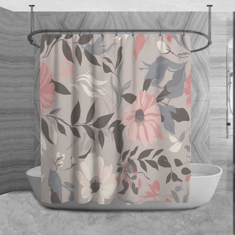 Jotavious Floral Shower Curtain, 93" H x 70" W
