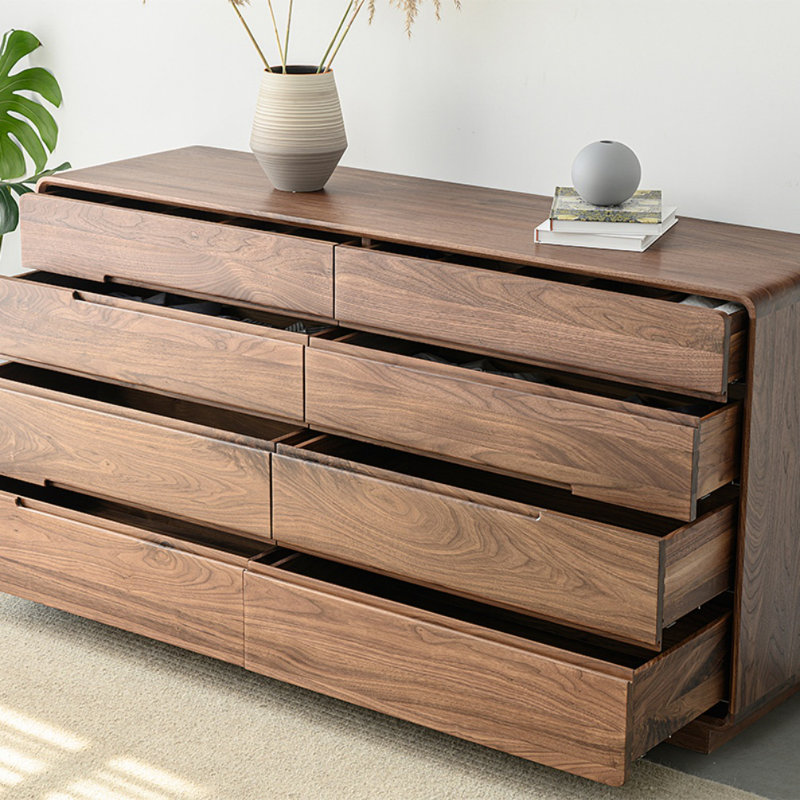 Commode d'appoint en bois massif noyer noir