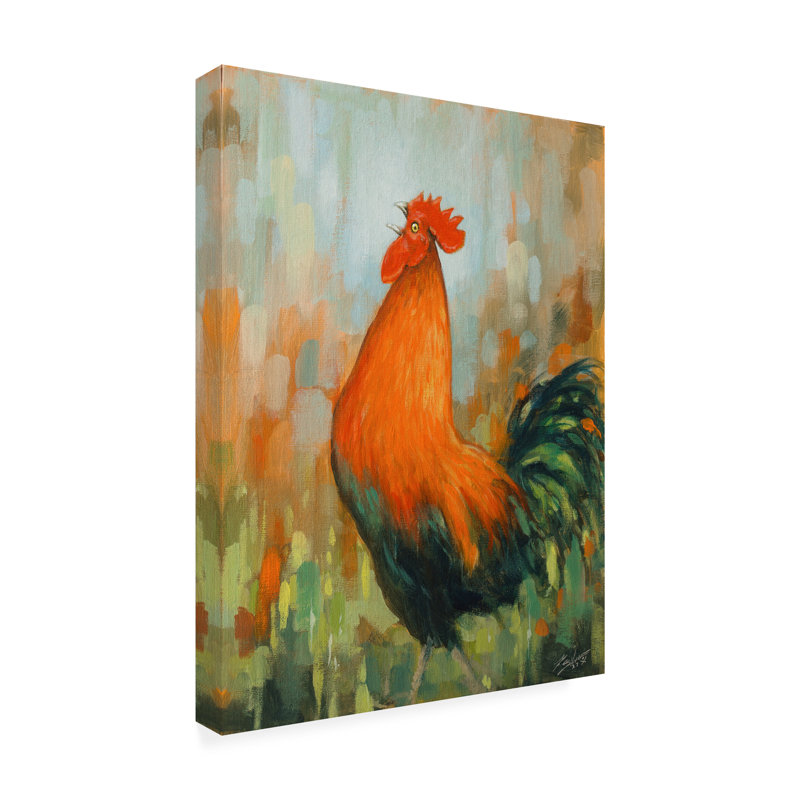Animals Cockerel On Canvas Print, 19" H x 14" W x 2" D