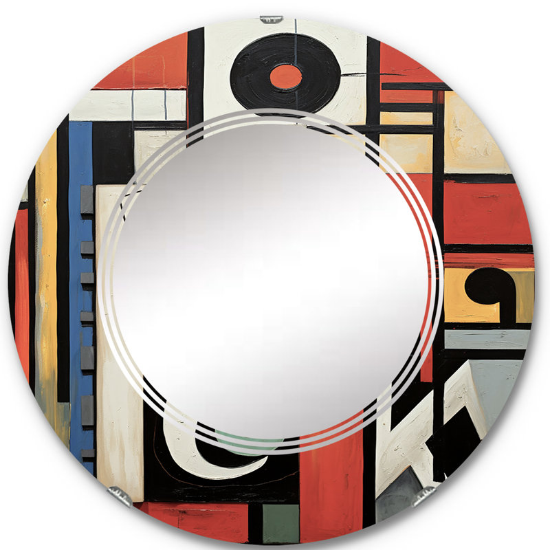 Feronia - Miroir mural moderne rond, 24 po x 24 po