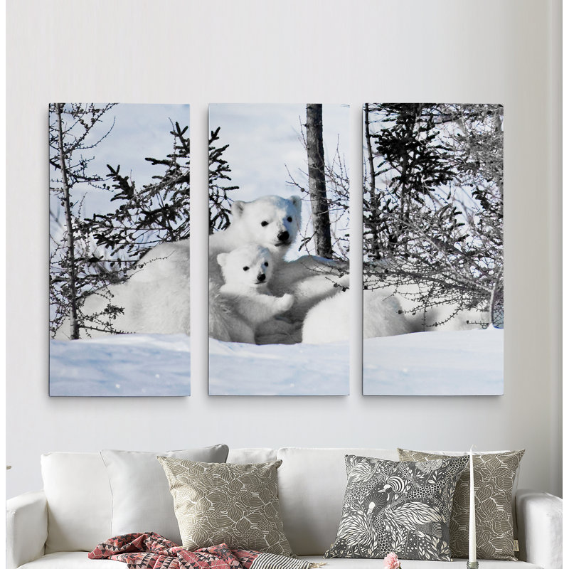 Winter Cubs - Photographie sur toile, H 32 po x l 48 po x P 1,5 po