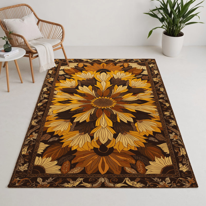 Tapis d'intérieur et d'extérieur brun Persian, Rectangulaire 3 pi x 5 pi