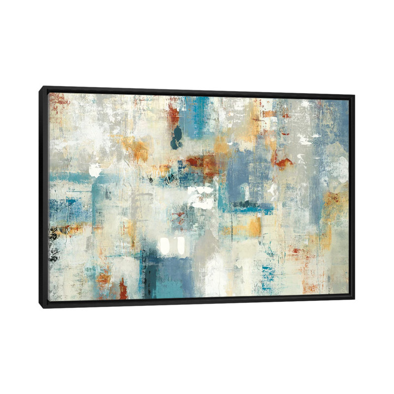 «Layers of Connection», reproduction sur toile, H 40 po x l 60 po x P 1,5 po, Toile avec cadre noir, Pas de tapis
