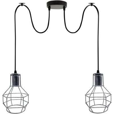 2 - Light Brushed Silver Cluster Pendant