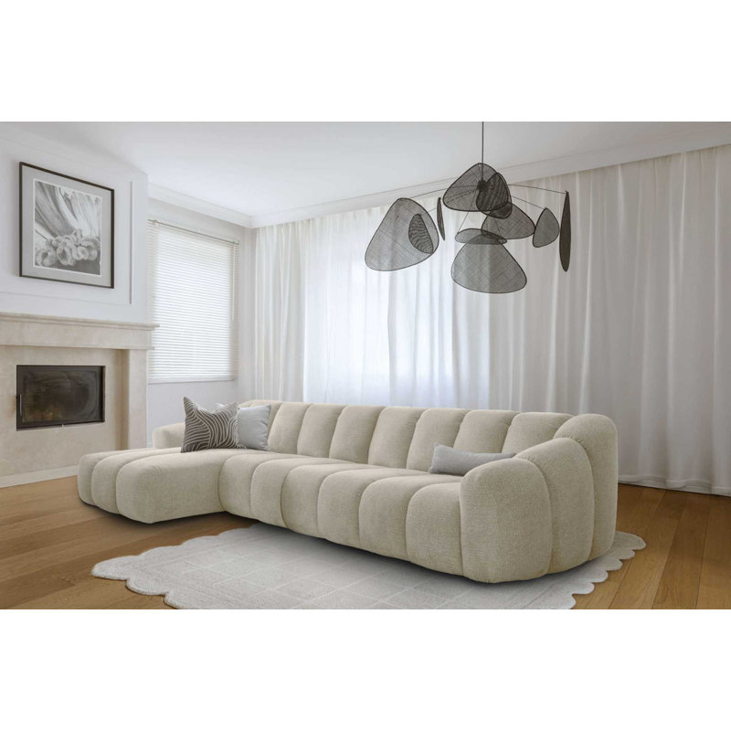 Shell Corner Sofa , Beige, 6, Left Hand Facing