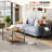 Set Of 2 C-Shaped Side Tables With Storage And 2-Tier Coffee Table, Steel And Wood, Customizable Living Room Layout