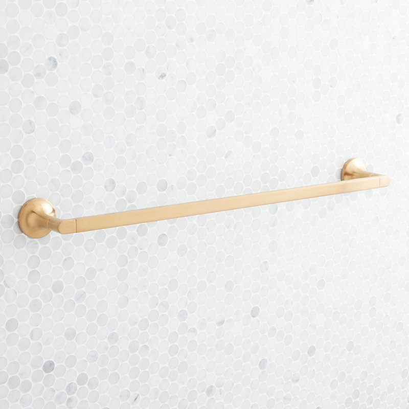 Lentz 24" Wall Mounted Towel Bar, Brushed Gold